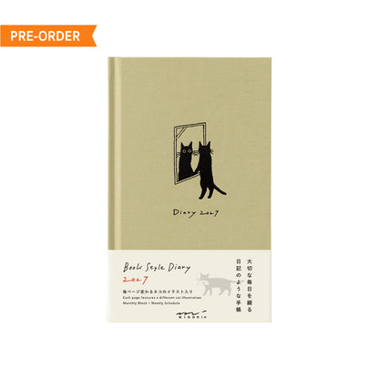[PRE-ORDER] Midori Book Style Diary 2027 - Cat Beige [B6 Variant] - 2027 Planners & Diaries