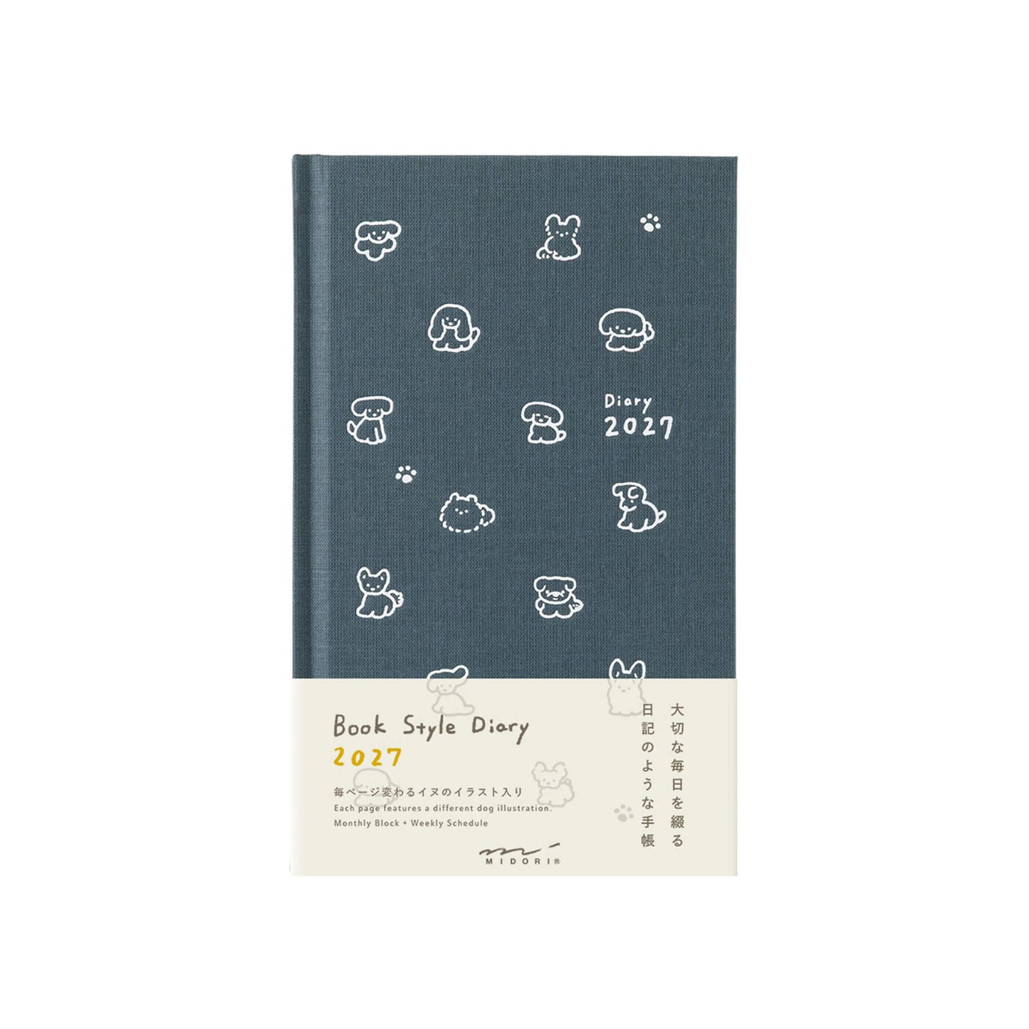 [PRE-ORDER] Midori Book Style Diary 2027 - Dog Navy [B6 Variant] - 2027 Planners & Diaries