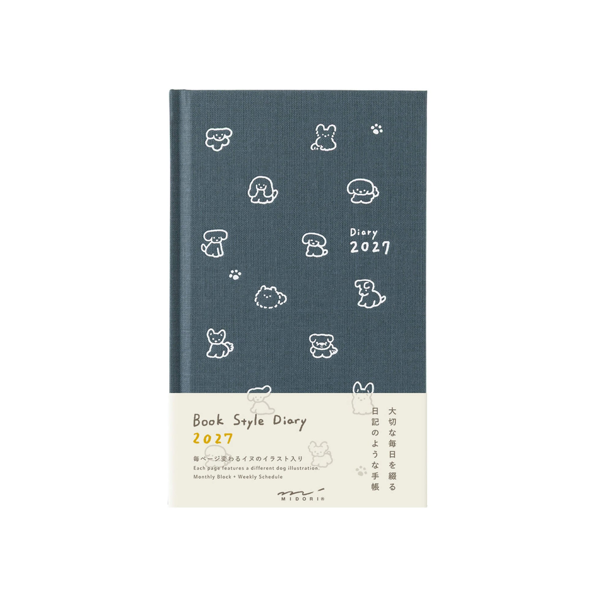 [PRE-ORDER] Midori Book Style Diary 2027 - Dog Navy [B6 Variant] - 2027 Planners & Diaries