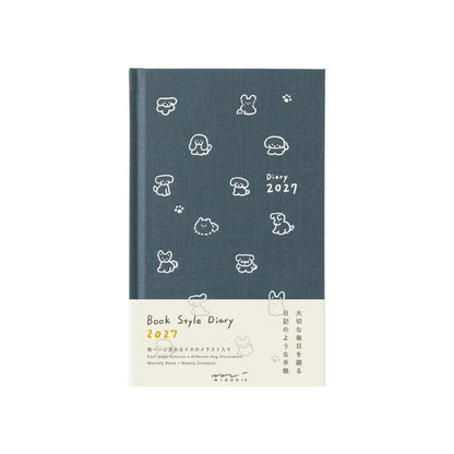 [PRE-ORDER] Midori Book Style Diary 2027 - Dog Navy [B6 Variant] - 2027 Planners & Diaries