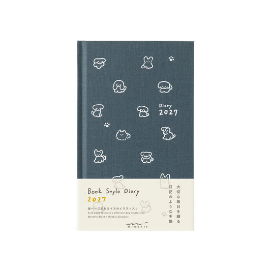 [PRE-ORDER] Midori Book Style Diary 2027 - Dog Navy [B6 Variant] - 2027 Planners & Diaries