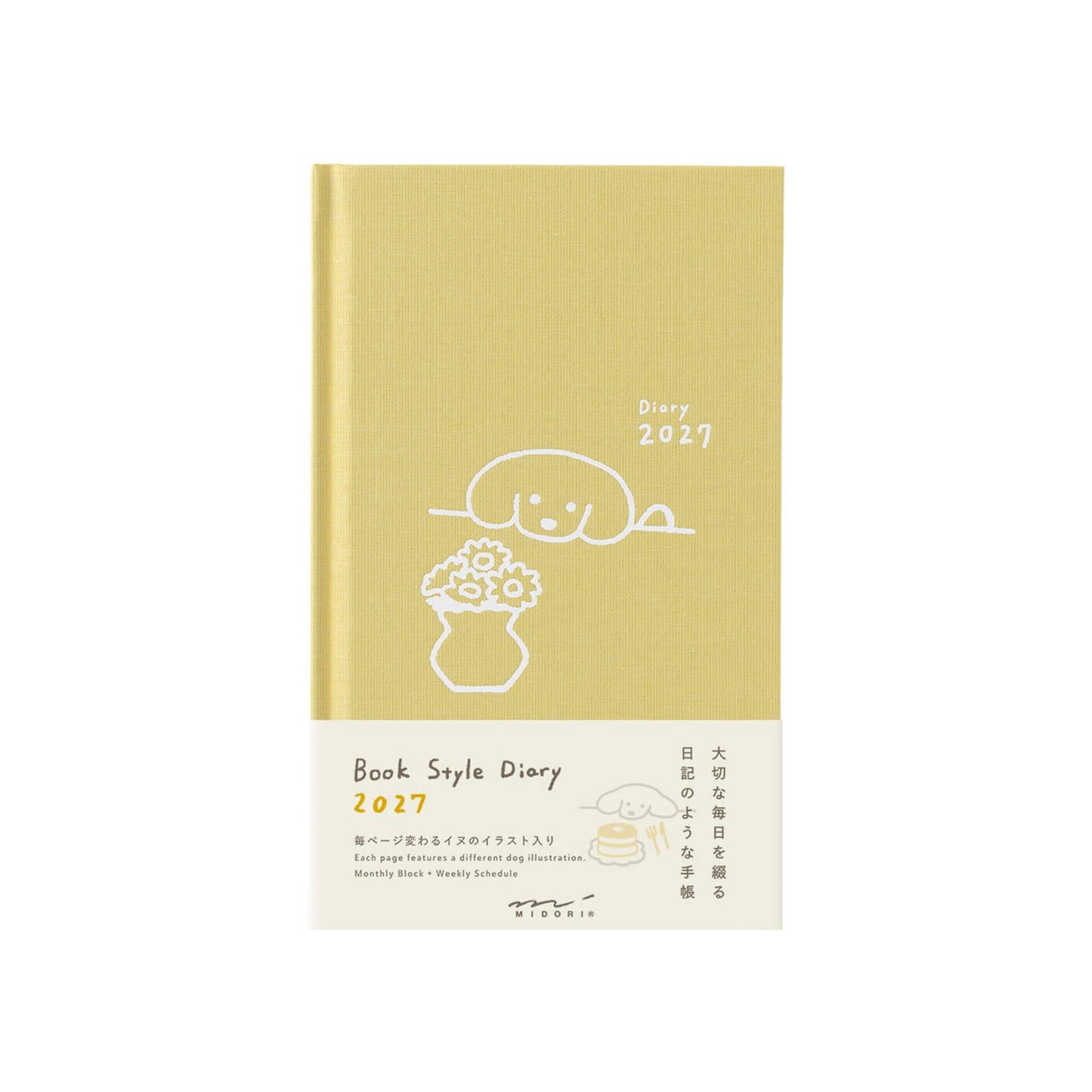 [PRE-ORDER] Midori Book Style Diary 2027 - Dog Yellow [B6 Variant] - 2027 Planners & Diaries