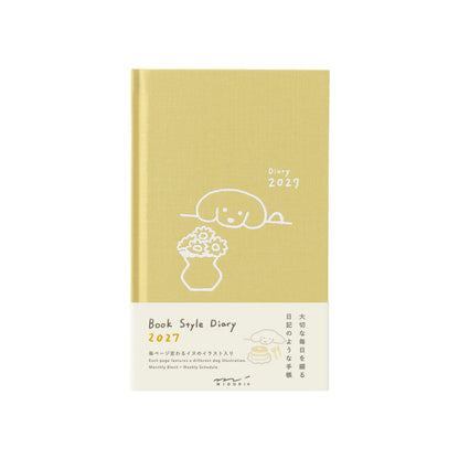 [PRE-ORDER] Midori Book Style Diary 2027 - Dog Yellow [B6 Variant] - 2027 Planners & Diaries