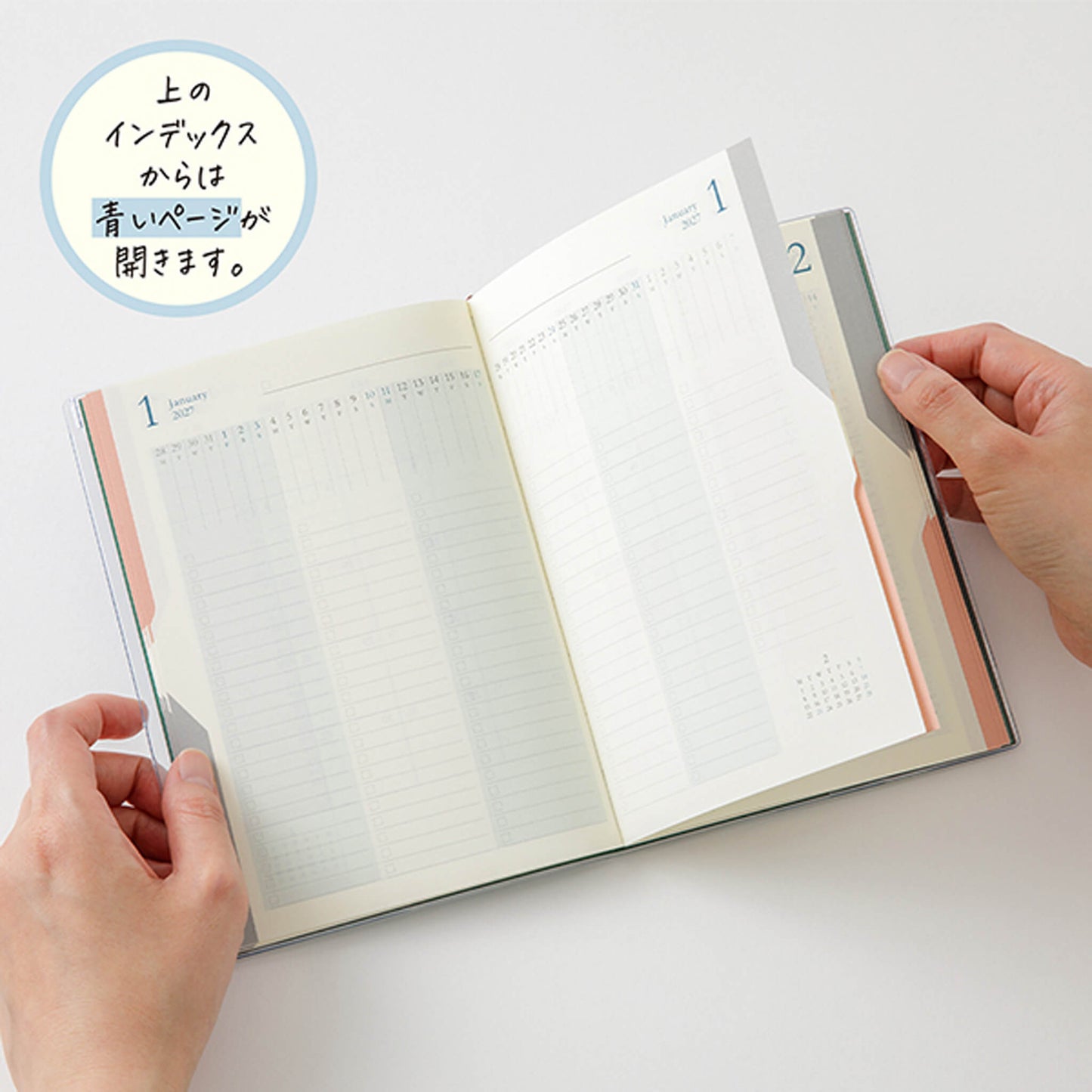 [PRE-ORDER] Midori Double Schedule Planner 2027 - To-Do - Green [B6] [Oct 2026 Start] - 2027 Planners & Diaries