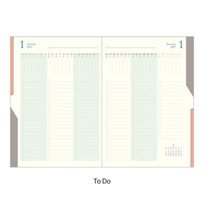 [PRE-ORDER] Midori Double Schedule Planner 2027 - To-Do - Green [B6] [Oct 2026 Start] - 2027 Planners & Diaries