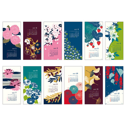 [PRE-ORDER] Midori Echizen Washi Wall Calendar 2027 [S] - Flower Design - 2027 Calendars