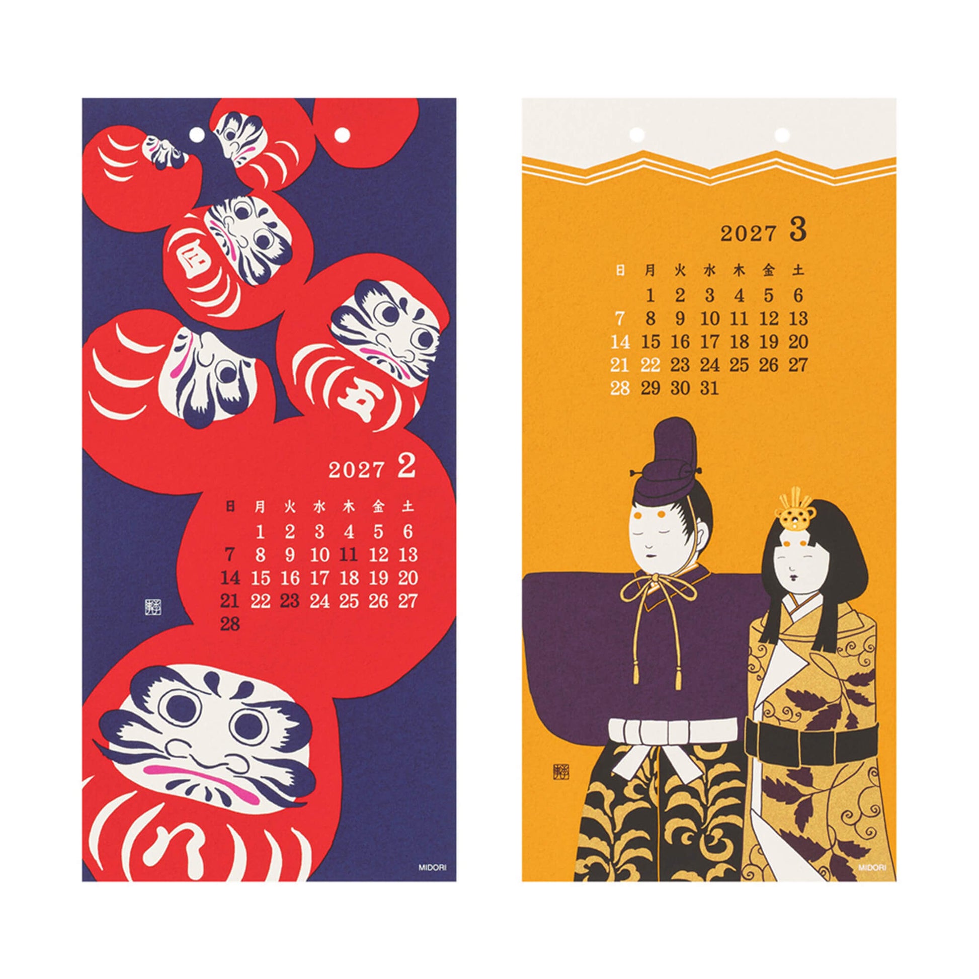 [PRE-ORDER] Midori Echizen Washi Wall Calendar 2027 [S] - Seasonal Motif Design - 2027 Calendars
