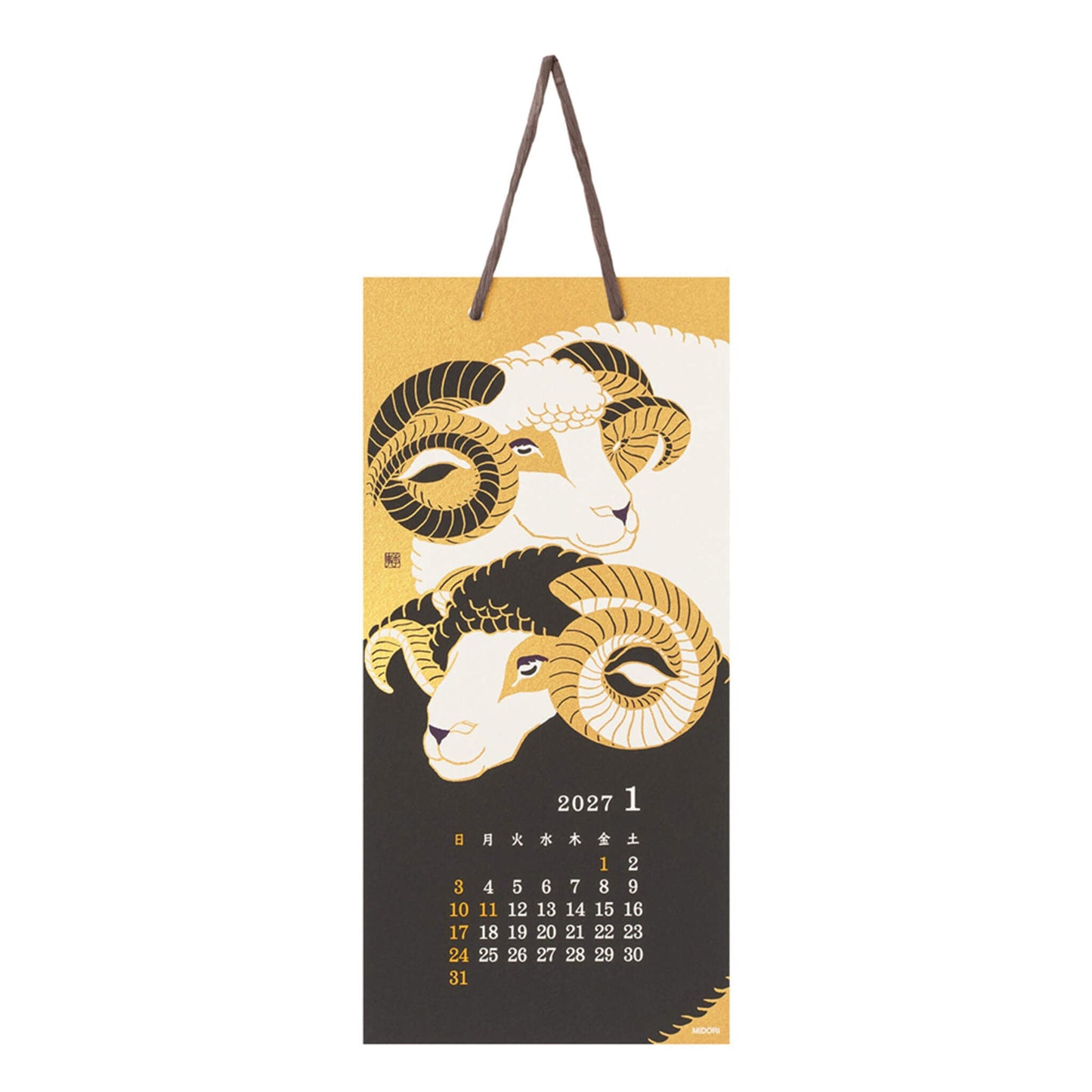 [PRE-ORDER] Midori Echizen Washi Wall Calendar 2027 [S] - Seasonal Motif Design - 2027 Calendars