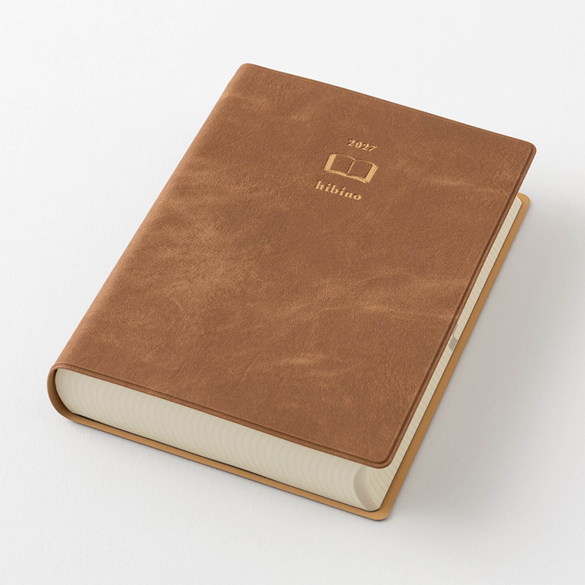 [PRE-ORDER] Midori hibino Diary 2027 2 Pages per Day - Camel [A6] - 2027 Planners & Diaries