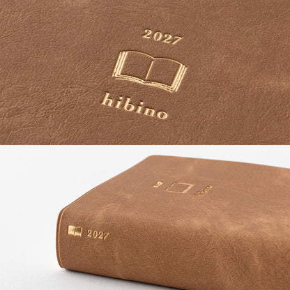 [PRE-ORDER] Midori hibino Diary 2027 2 Pages per Day - Camel [A6] - 2027 Planners & Diaries