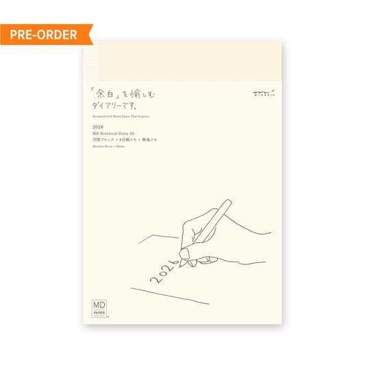 [PRE - ORDER] Midori MD Notebook Diary 2026 Monthly Block & 8 - section Ruled Memo A5 - 2026 Diaries & Planners