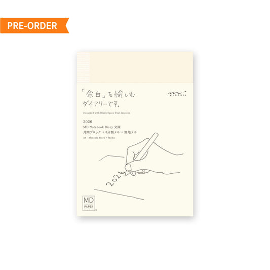[PRE - ORDER] Midori MD Notebook Diary 2026 Monthly Block & 8 - section Ruled Memo A6 - 2026 Diaries & Planners
