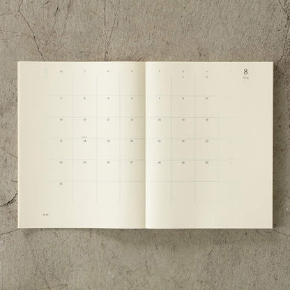 [PRE - ORDER] Midori MD Notebook Diary 2026 Monthly Block & Grid Memo A4 Variant Thin - 2026 Diaries & Planners