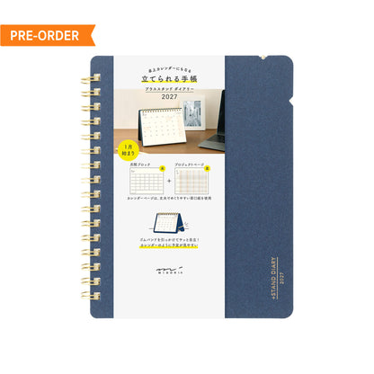 [PRE-ORDER] Midori Plus Stand Diary 2027 - Navy [B6 Variant] - 2027 Planners & Diaries