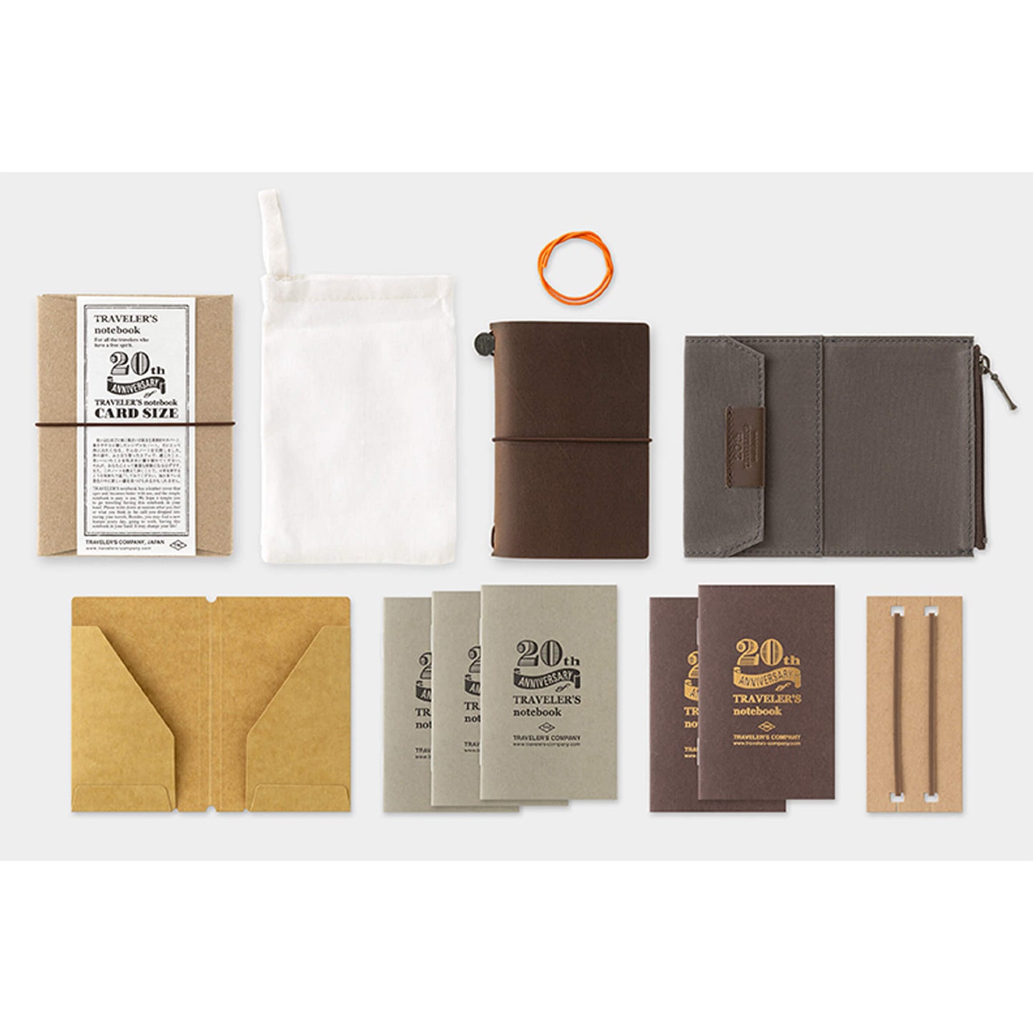 [PRE - ORDER] TRAVELER'S notebook Card Size 20th Anniversary Set - Brown - Notebooks