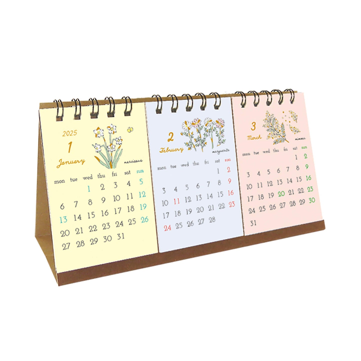 Ryu - Ryu 2025 3 - Month Desk Calendar Flower - Calendars