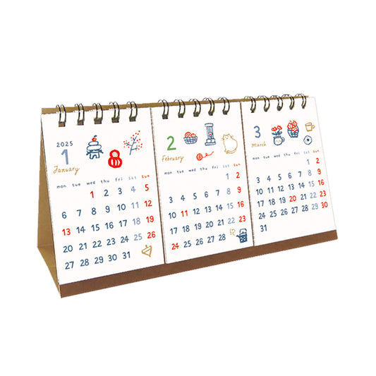 Ryu - Ryu 2025 3 - Month Desk Calendar Illustration - Calendars