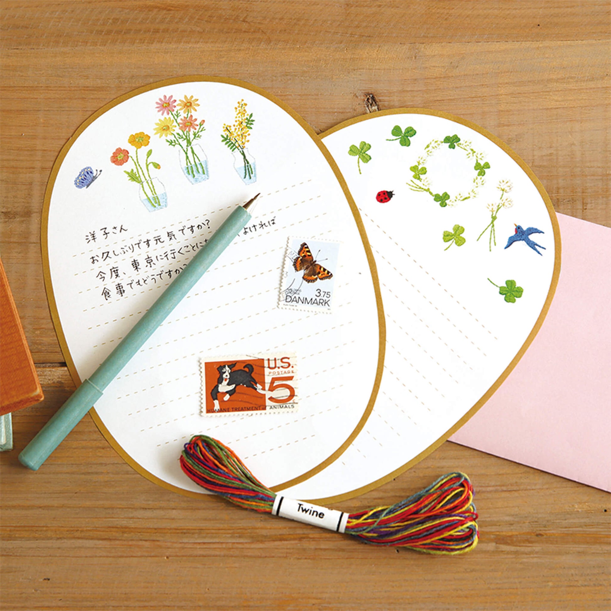 Ryu - Ryu Embroidery Series Letter Set - Clover - Letter Writing Sets