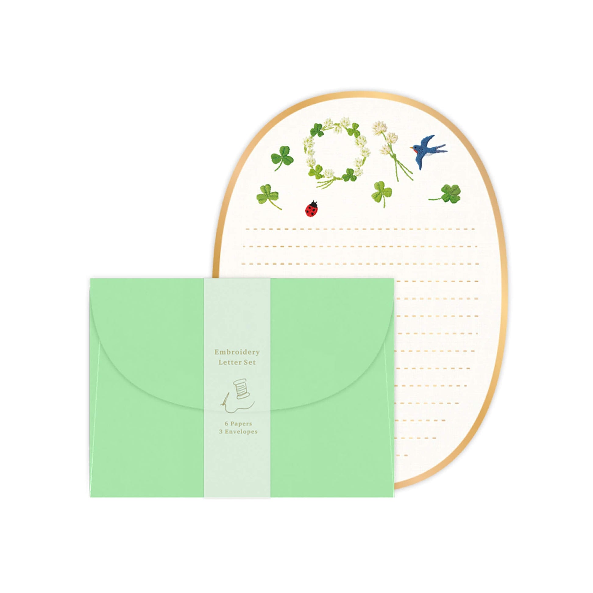 Ryu - Ryu Embroidery Series Letter Set - Clover - Letter Writing Sets