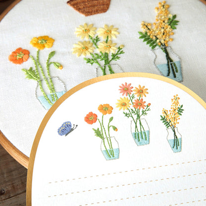 Ryu - Ryu Embroidery Series Letter Set - Flower - Letter Writing Sets