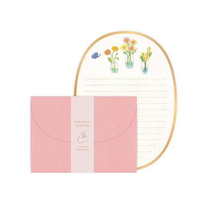 Ryu - Ryu Embroidery Series Letter Set - Flower - Letter Writing Sets