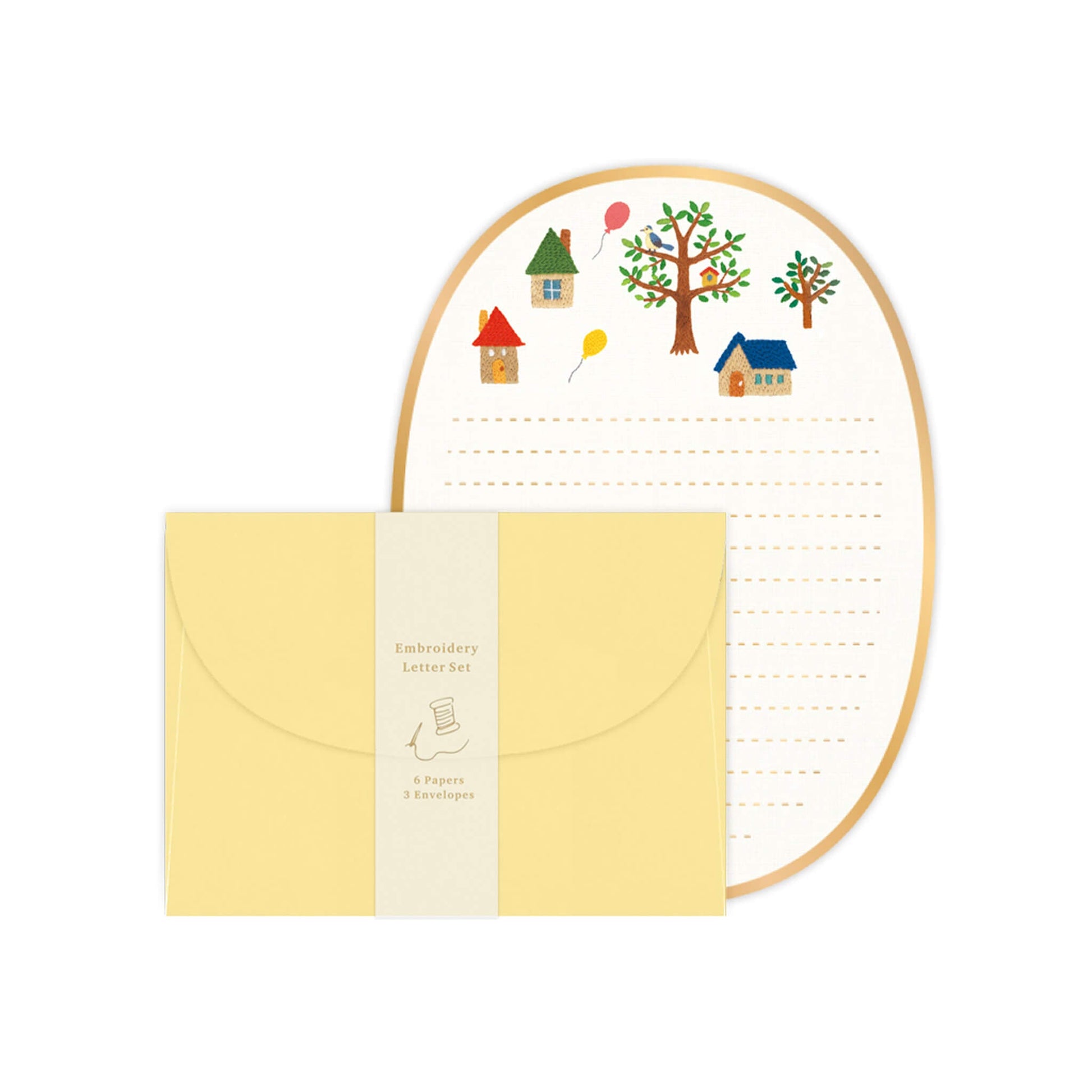 Ryu - Ryu Embroidery Series Letter Set - House - Letter Writing Sets