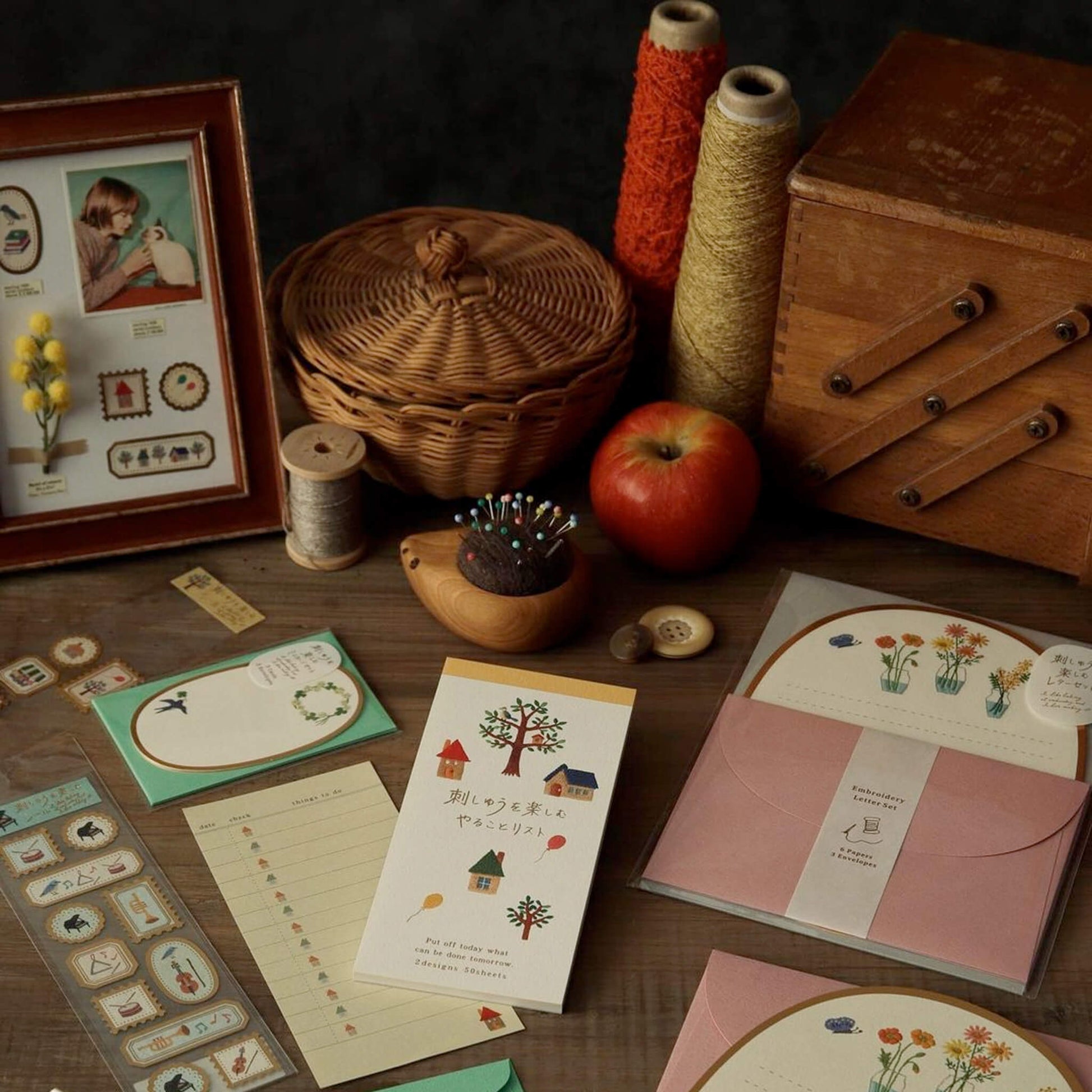 Ryu - Ryu Embroidery Series Letter Set - House - Letter Writing Sets