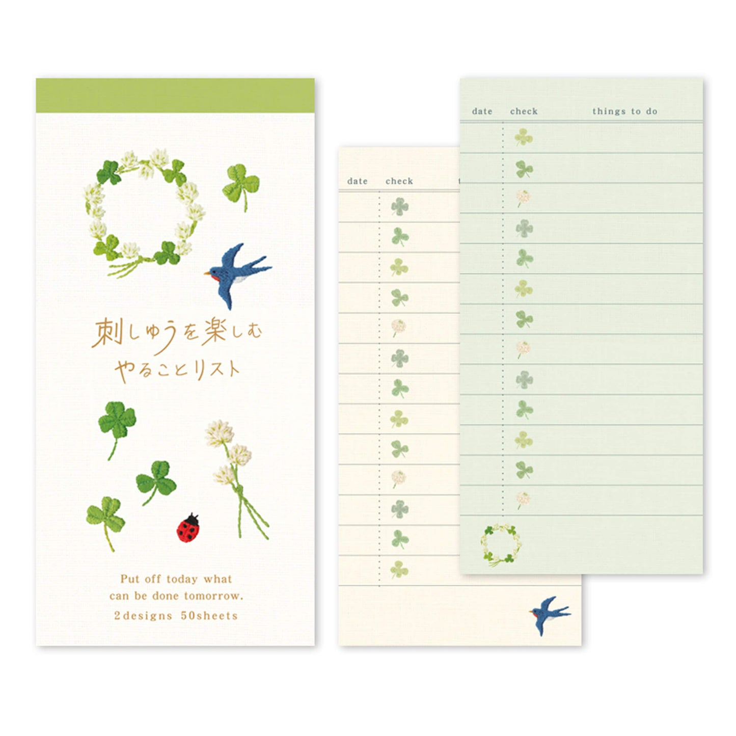 Ryu - Ryu Embroidery Series To - do List Memo Pad - Clover - Memo Pads