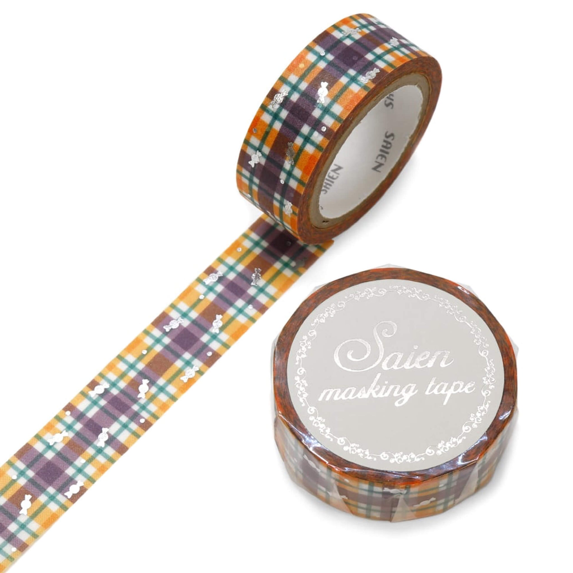 Saien Halloween Foil Washi Taps - Halloween Plaid - Washi Tapes