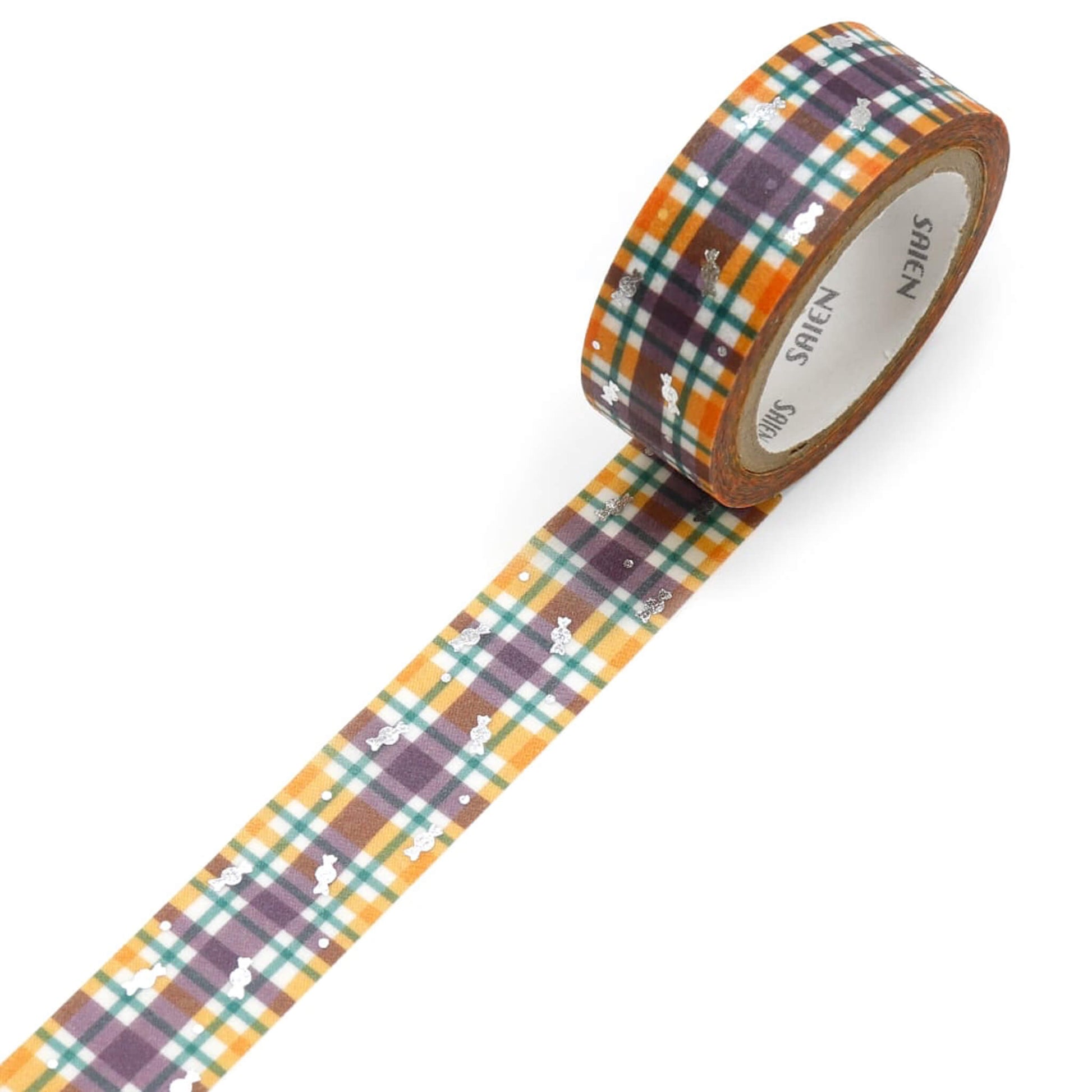 Saien Halloween Foil Washi Taps - Halloween Plaid - Washi Tapes