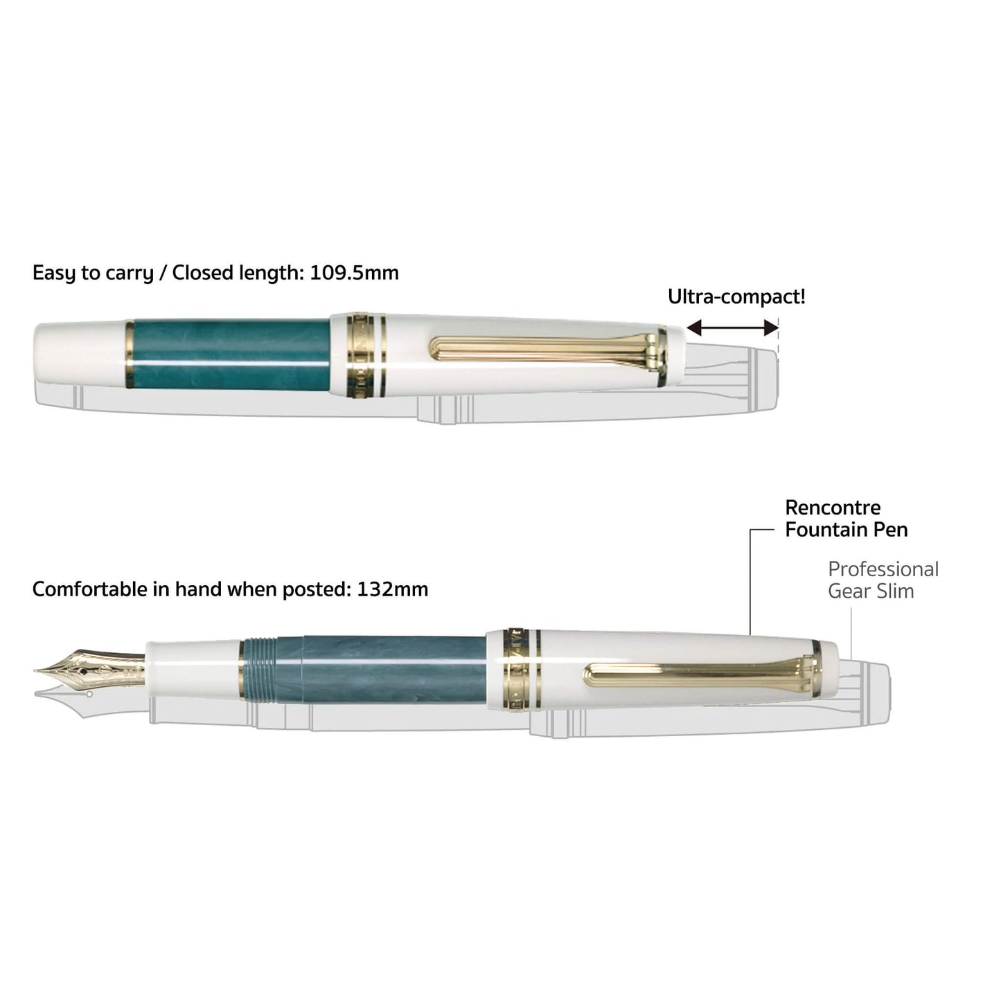 SAILOR Rencontre Limited Edition Fountain Pen - Vert Sapin [MF Nib] - Fountain Pens