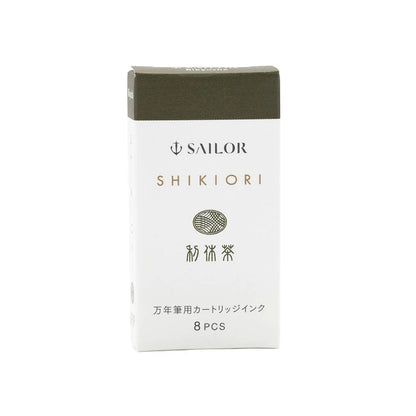 Sailor Shikiori Rikyucha Fountain Pen Ink Cartridge - 8 - pcs in Paper Box (New Packing) - Ink Cartridge