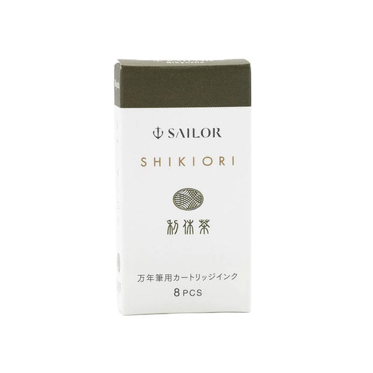 Sailor Shikiori Rikyucha Fountain Pen Ink Cartridge - 8 - pcs in Paper Box (New Packing) - Ink Cartridge