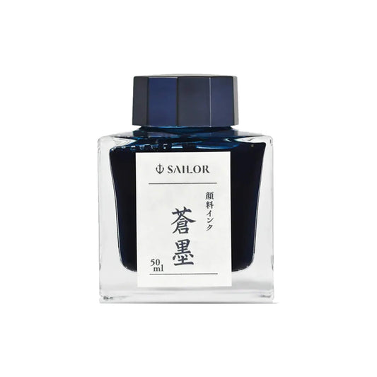 Sailor Souboku Bottled Pigment Fountain Pen Ink 50ml (Blue-Black Gray) - Bottled Ink