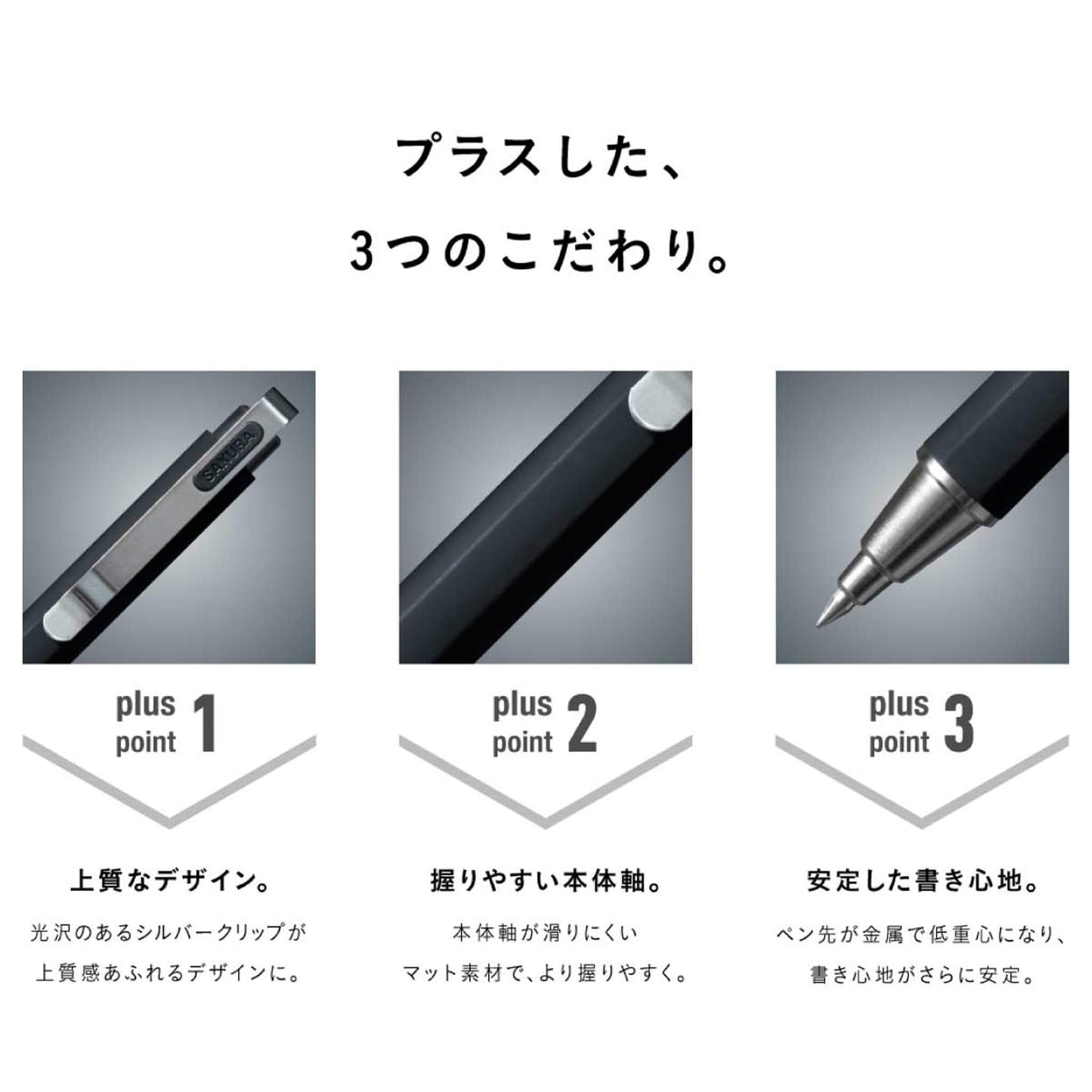 Sakura Ballsign iD Plus Gel Pen 0.4mm - Pure Black (Black) - Gel & Rollerball Pens