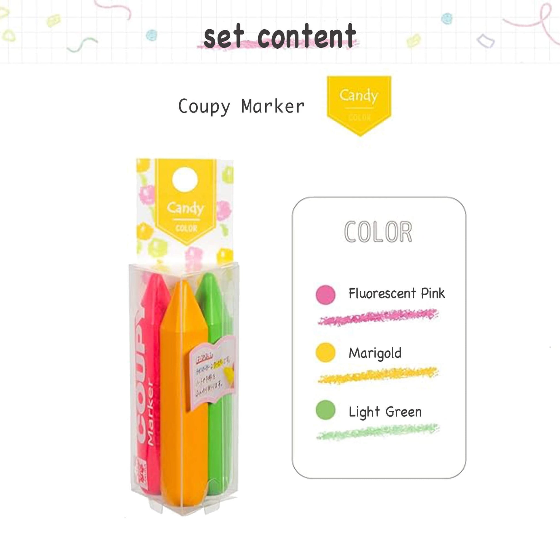 Sakura Coupy Marker 3 - Color Set - Candy - Colored Pencils
