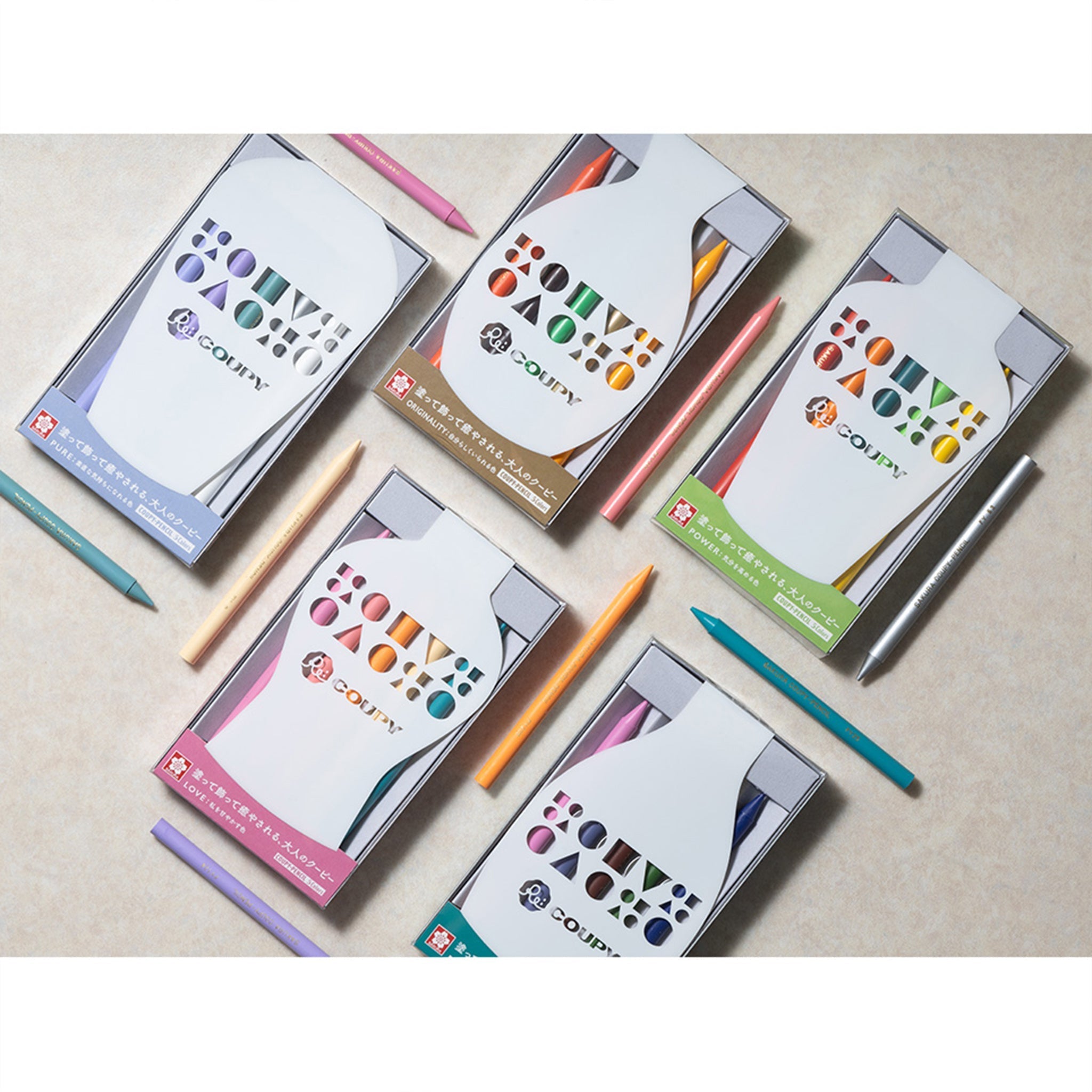 Sakura Re:COUPY Colored Pencil 5-Color Set - Relax - Colored