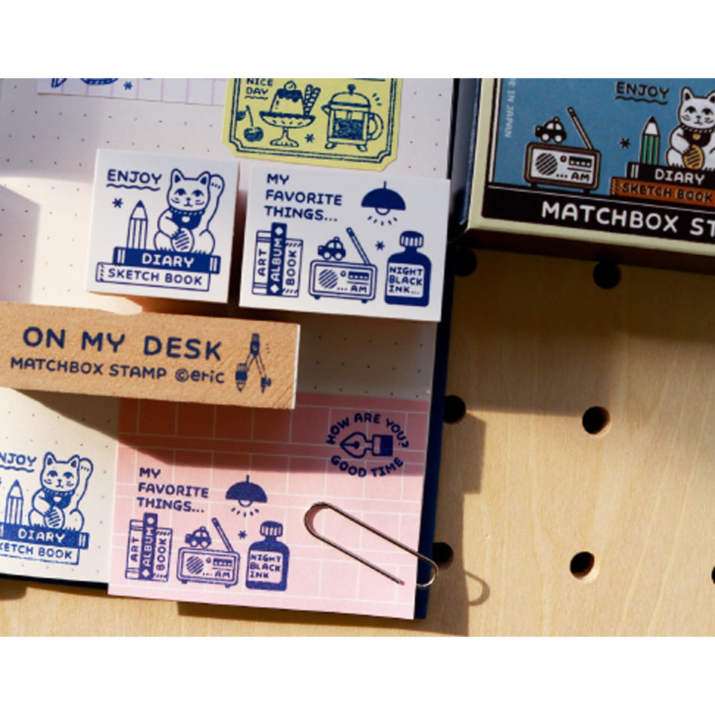 SANBY × Eric Small Things Matchbox Stamp Set - On My Desk - Rubber Stamps