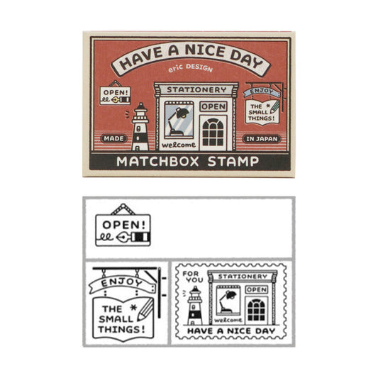 SANBY × Eric Small Things Matchbox Stamp Set - Stationery Store - Rubber Stamps