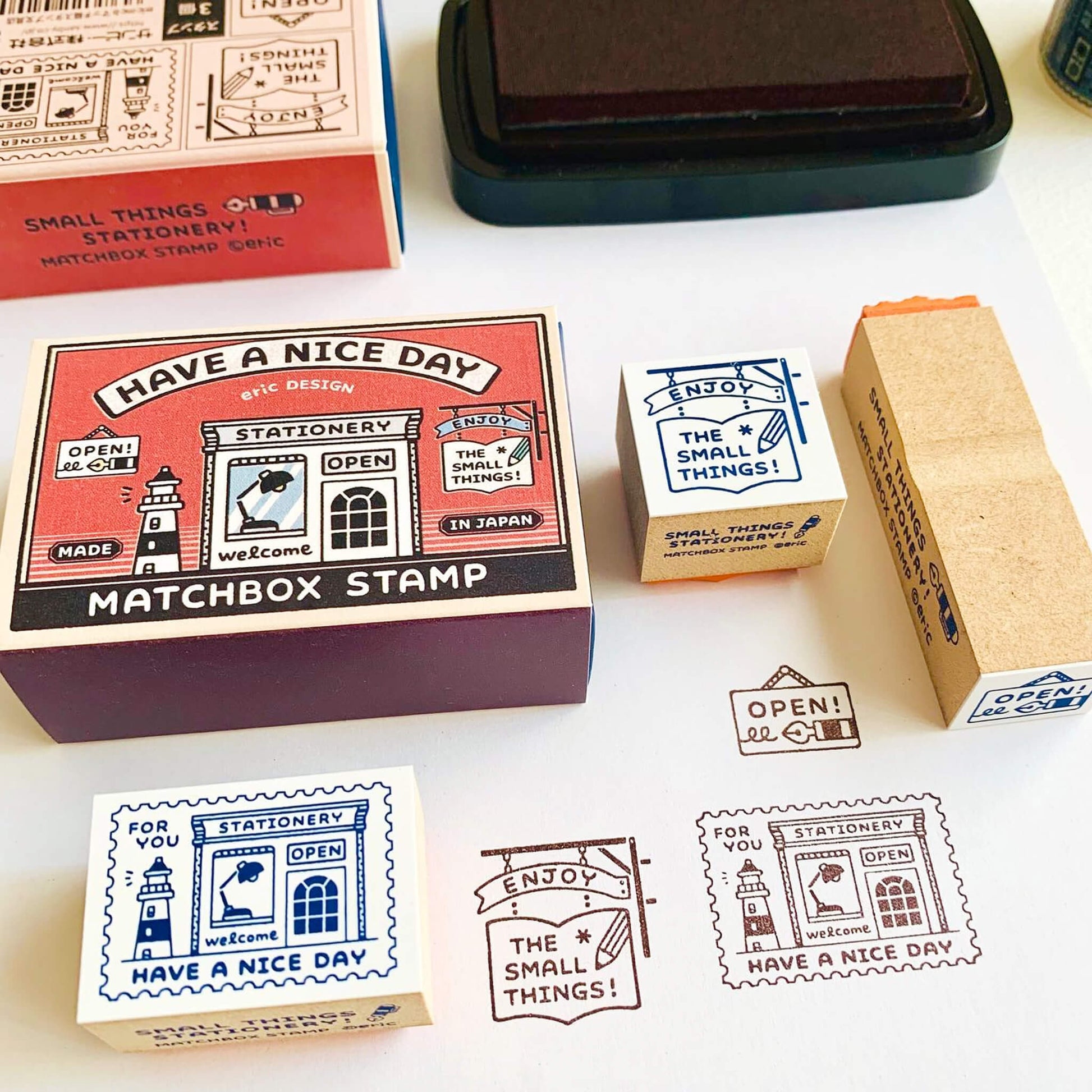 SANBY × Eric Small Things Matchbox Stamp Set - Stationery Store - Rubber Stamps