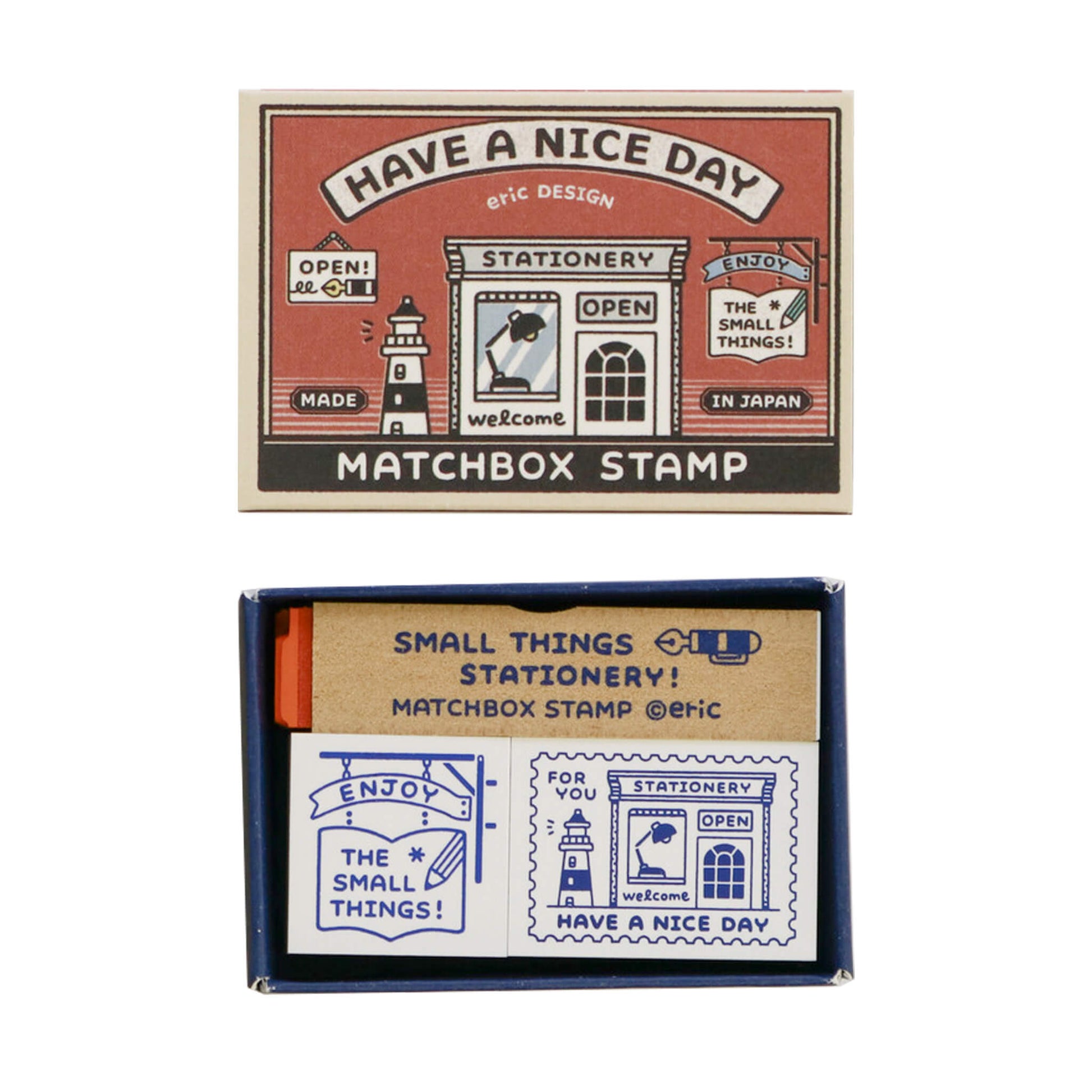 SANBY × Eric Small Things Matchbox Stamp Set - Stationery Store - Rubber Stamps