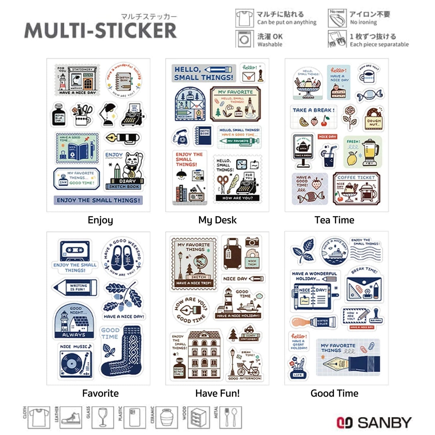 SANBY × Eric Small Things Multi - Sticker - Good Time - Sticker Sheets