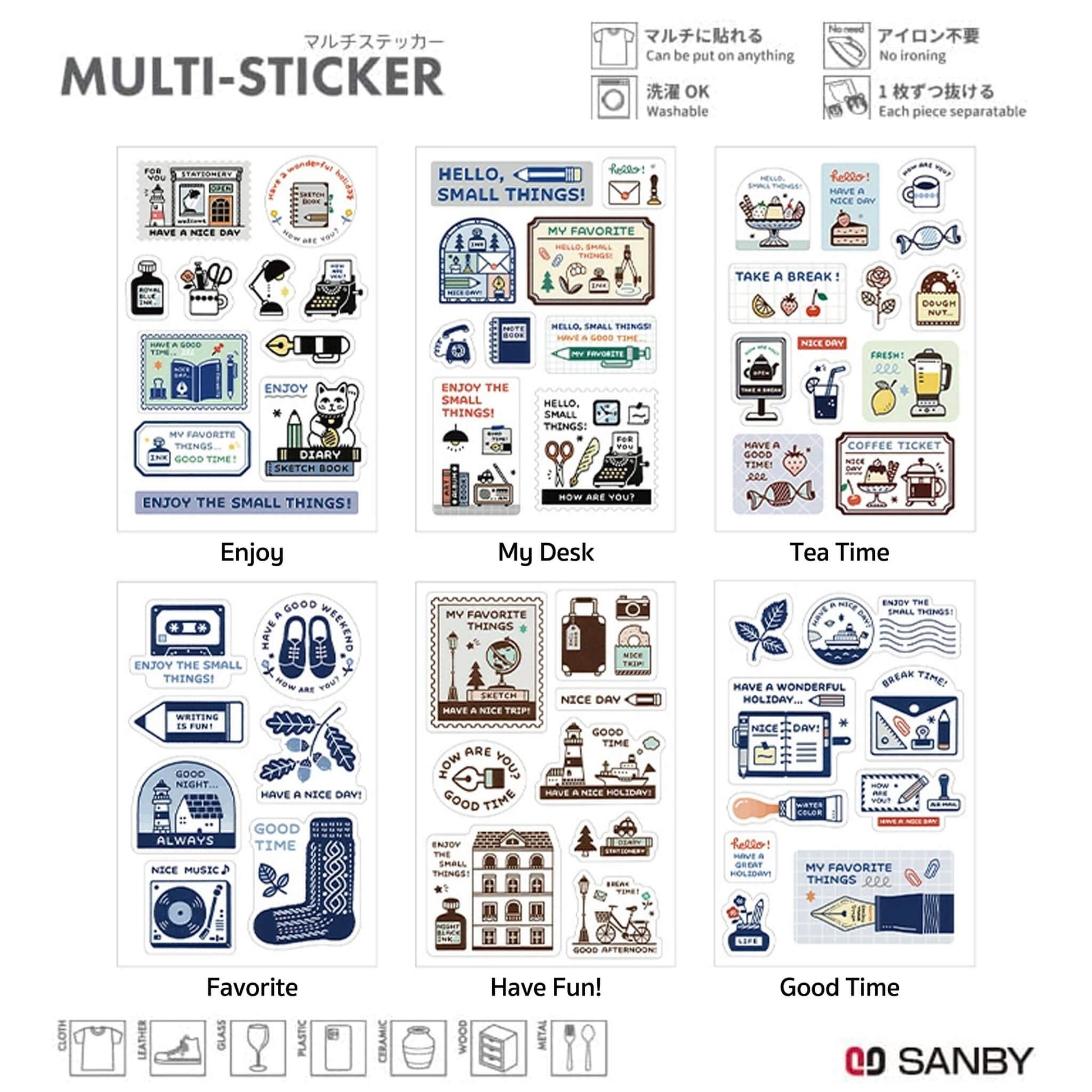 SANBY × Eric Small Things Multi - Sticker - Good Time - Sticker Sheets