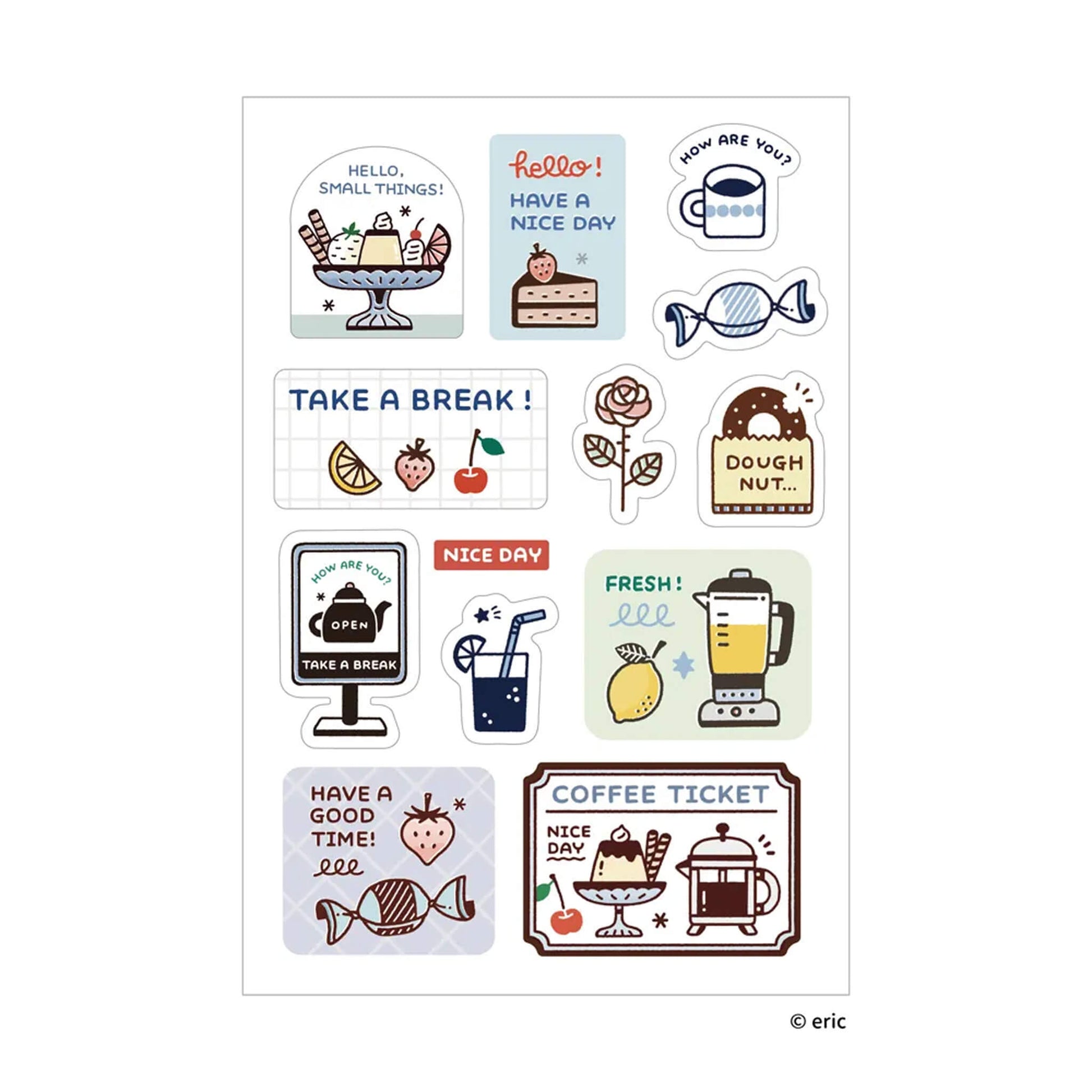 SANBY × Eric Small Things Multi - Sticker - Tea Time - Sticker Sheets