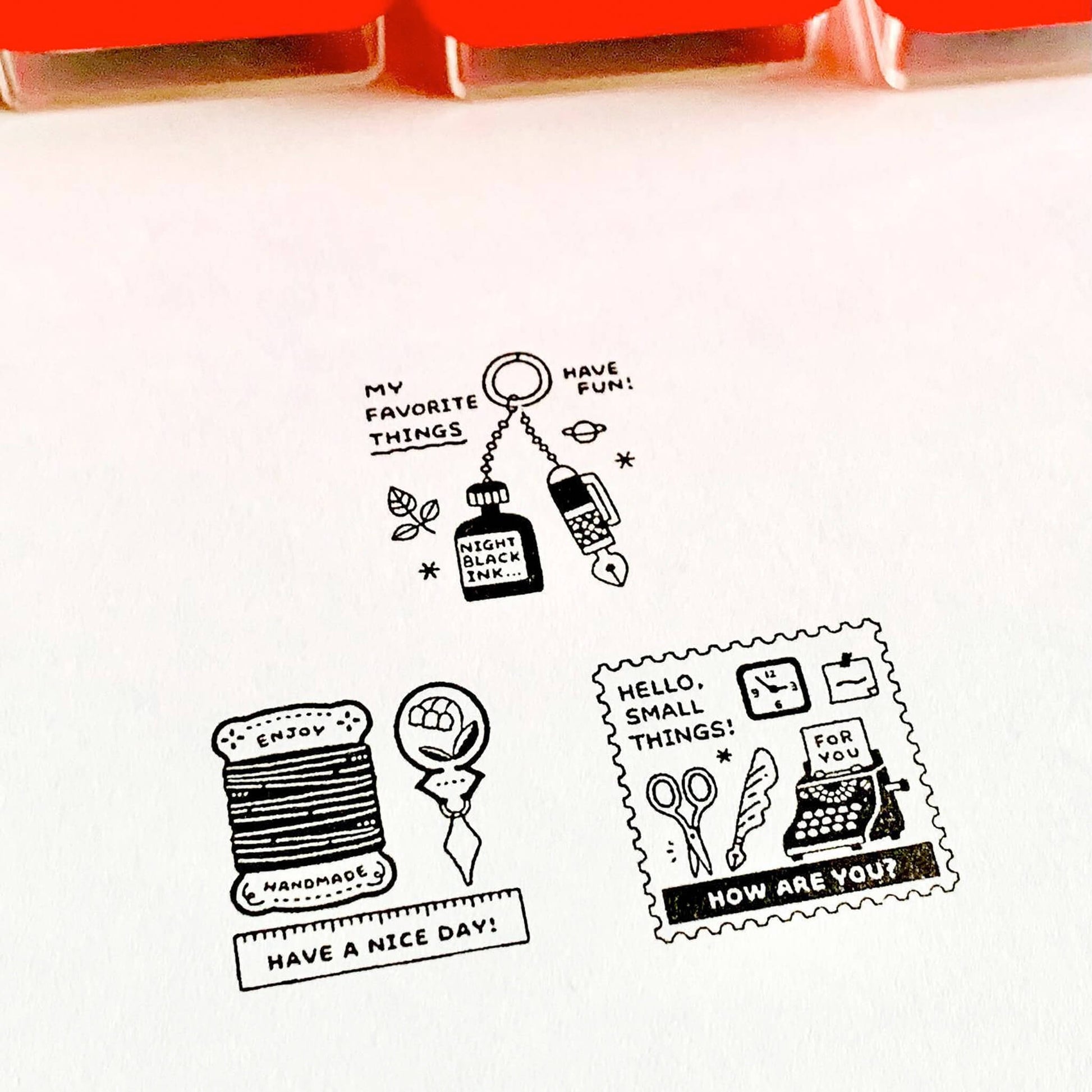 SANBY × Eric Small Things Pre - inked Stamp - Key Ring - Pre - inked Stamps