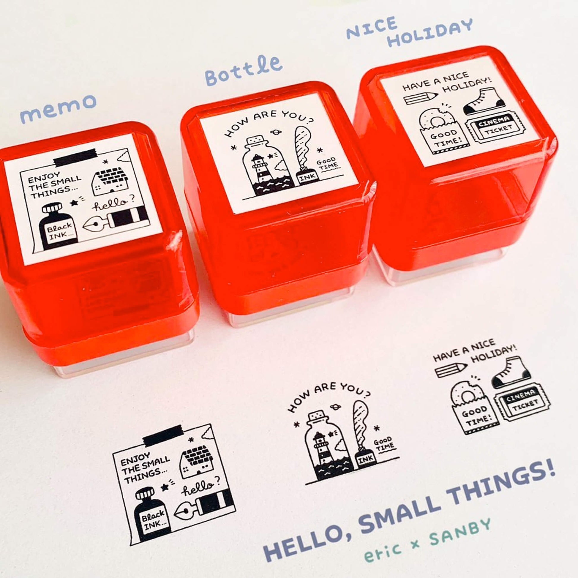 SANBY × Eric Small Things Pre - inked Stamp - Memo - Pre - inked Stamps
