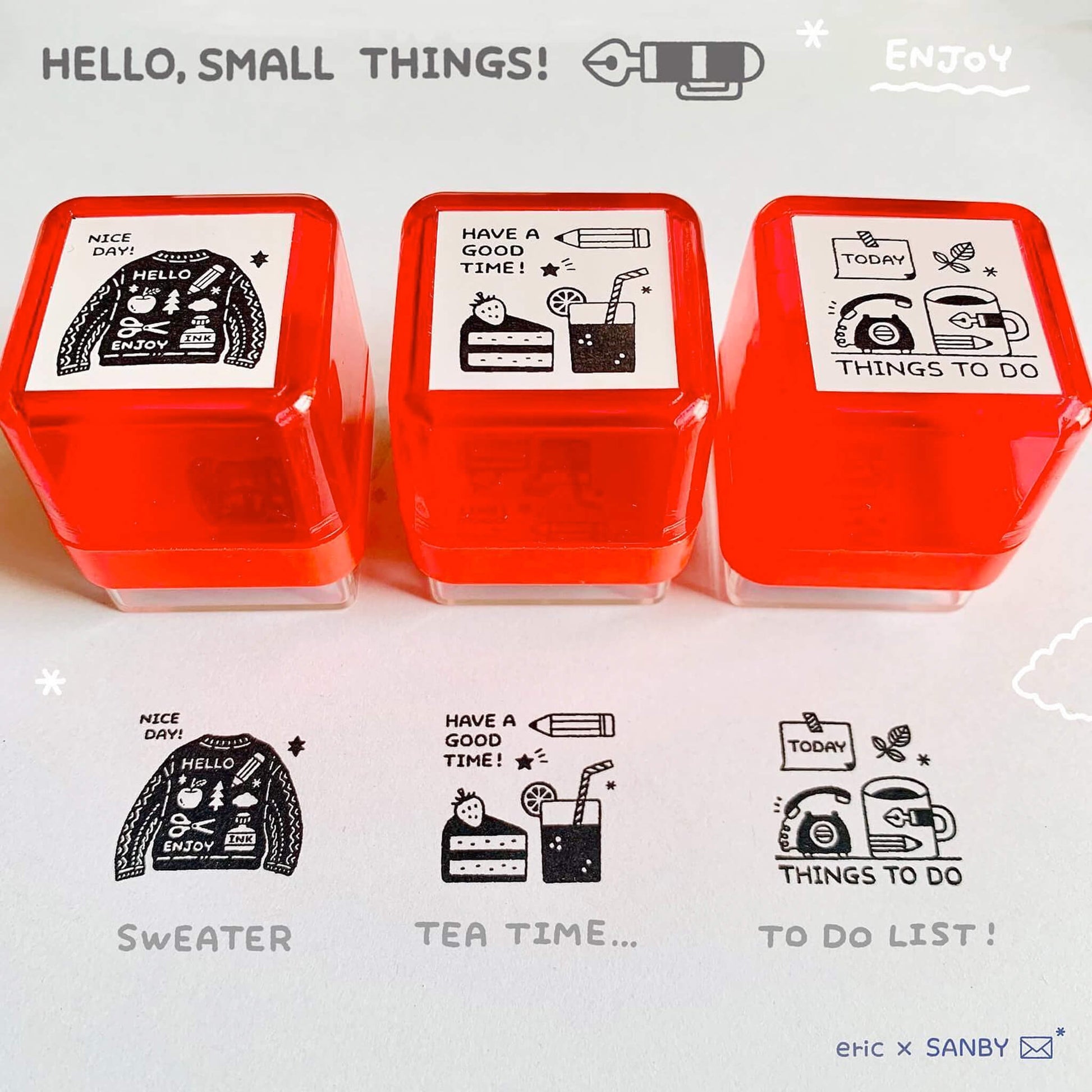 SANBY × Eric Small Things Pre - inked Stamp - Sweater - Pre - inked Stamps