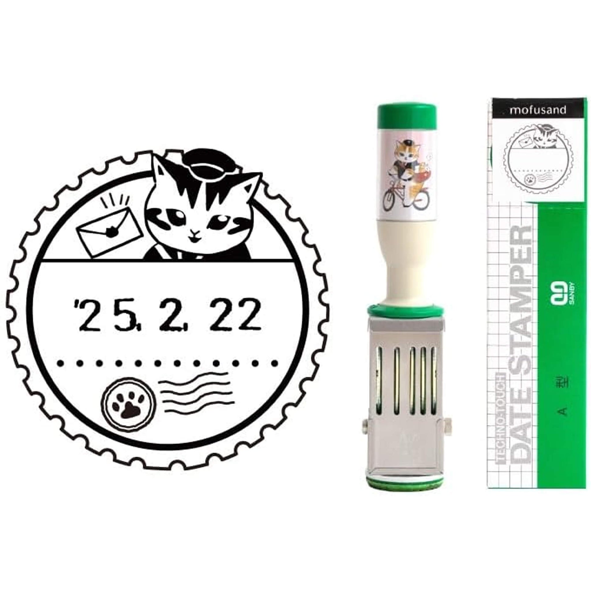 SANBY × Mofusand Rotating Date Stamp Limited M Size Delivery Cat Pattern - Rotary Stamps