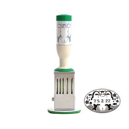 SANBY × Mofusand Rotating Date Stamp Limited Oval Type Shark Cat Pattern - Rotary Stamps