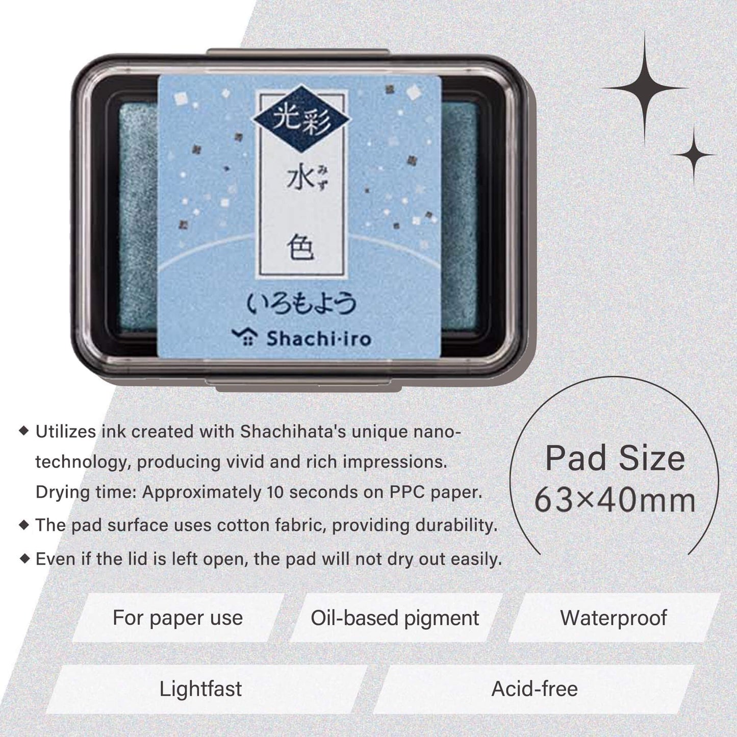 Shachihata Shachi - iro Iromoyo Kosai Ink Pad - Light Blue - Stamp Ink Pads